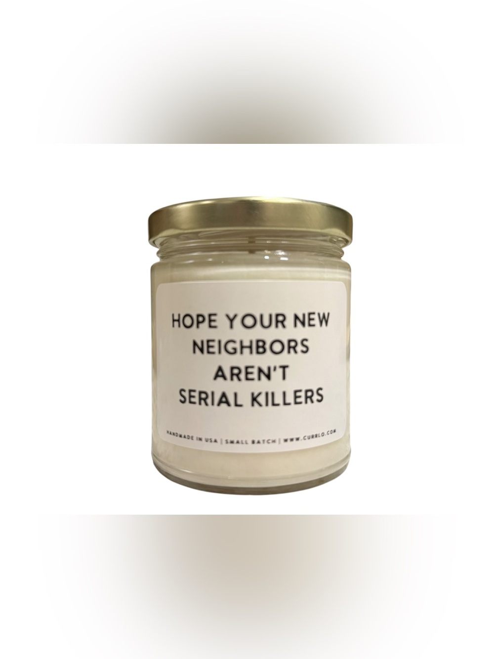 NWOT - Currlo Sea Salt Orchid Funny Housewarming Candle